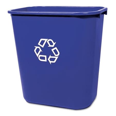 Rcp 295673BE Medium Deskside Recycling Container  Rectangular  Plastic  28 1/8 Qt  Blue